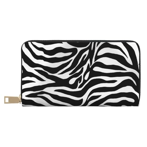 MLTRFGJ Twister Polka Dots Durable Printed and Fashionable Leather Wallet with Secure Zipper Closure, Zebramuster, Einheitsgröße von MLTRFGJ