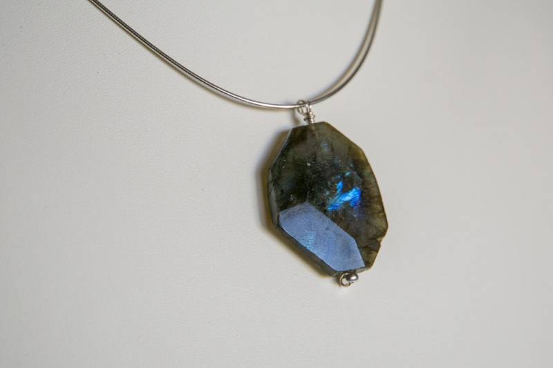 Labradorit Anhänger An Sterling Silber Kette von MLWJewelry