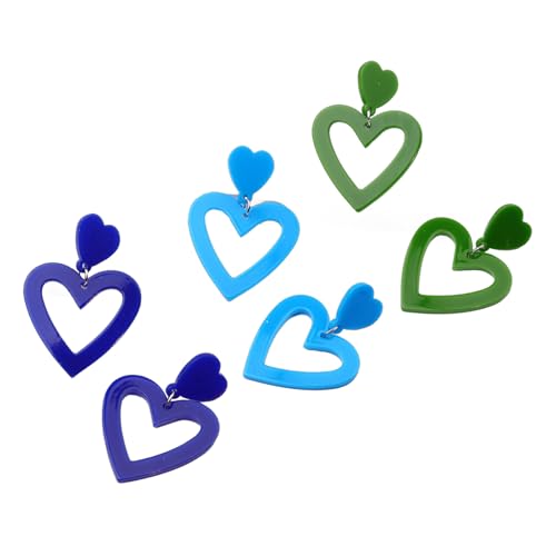 3 Paare Praktische Robuste Acrylherz Und Tränenohrringe Tragbare Schmuck Sondergeschenke Für Schwester Oder Freundesstile Ohrringe Set von MLWSKERTY