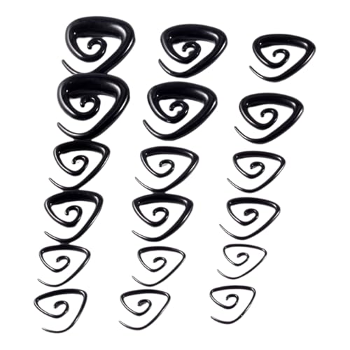 9 Paare Schwarze Helikale Ohrringe Acrylohrringe Unisex Ohrringe Acryltexturohrschmuck Geeignet Für Moderne Outfits von MLWSKERTY