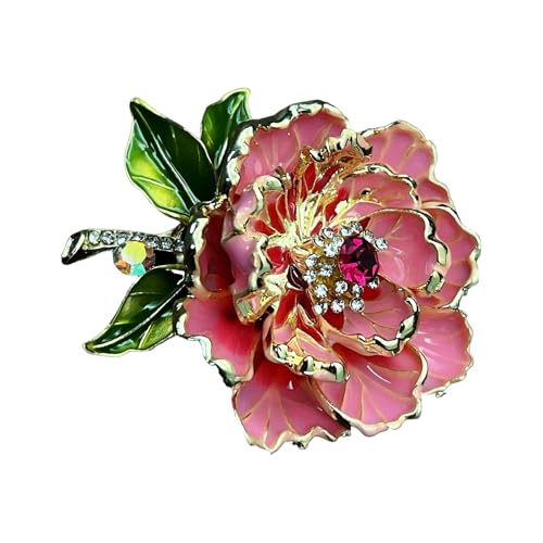 Anmutige Perlen Und Emaillierte Pfingstroschen Brosche Pin Für Frauen Modische Corsage Schmuckzubehör Für Kleider Und Taschen von MLWSKERTY