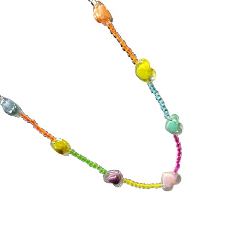 Buntes Perlenstern Anhänger Halskette Trendy 2025 Design Handgelenk Kette Leichtes Accessoire Für Partys Täglicher Ketten Süßer Und Cooler Stil Neckkette von MLWSKERTY