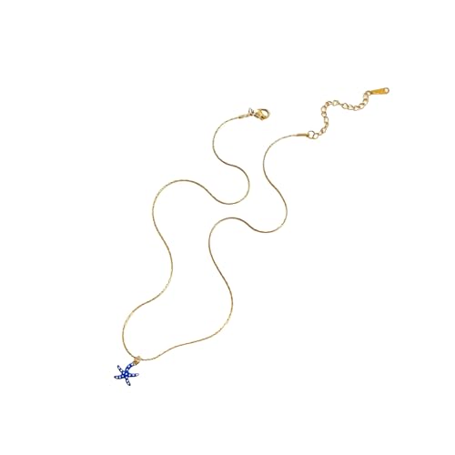 Edelstahl Sea Stern Halskette Leichtes Schlangeschlag Ketten Ketten Mode Schmuck Verstellbare Kette Für Tägliche Kleidung Trendy Schmuck Geschenk Mit Ozeanischer Charme von MLWSKERTY