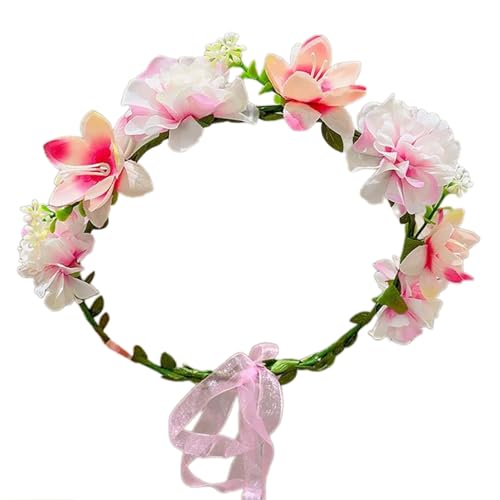 Elegantes Blumenkranz Stirnband Verstellbares Blumen Haarband Haardekorationen Girlanden Stirnband Für Braut Strand Hochzeit Blumen Hairhoop Für Party von MLWSKERTY