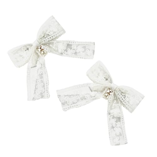 Flache Clip Haarnadel Perlen Besetzt Balletcore Kopfbedeckung Bündel Clip Elegante Perlen Bowknot Haare Clip Foto Requisiten von MLWSKERTY