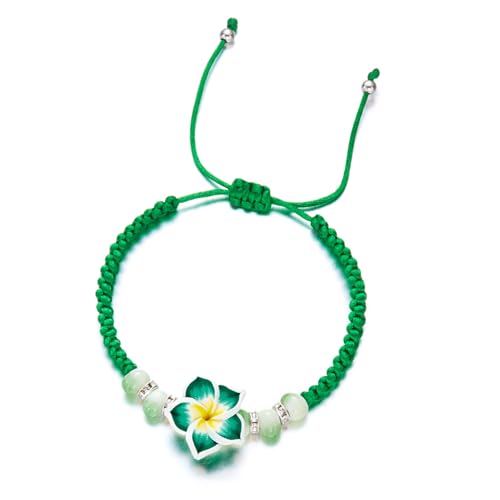 Geflochtenes Armband Mit Plumeria Charme Verstellbares Weiches Tonarmband Handgefertigtes Strandschmuck Bunte Armband Frauen Geflochtene Strandschmuck von MLWSKERTY