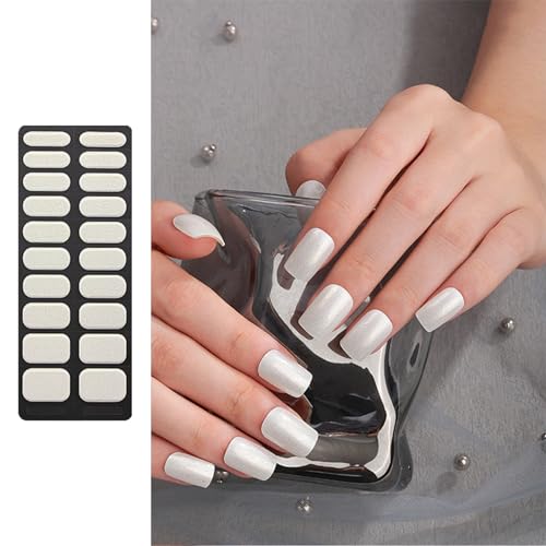 Halb ausgehärtete Gel-Nagellackstreifen, selbstklebender Gel-Aufkleber, dauerhaft, einfarbig, mit Feile Halb ausgehärtete Gel-Nagellackstreifen, selbstklebender Gel-Aufkleber, dauerhaft, einfarbig, mit Feile von MLWSKERTY