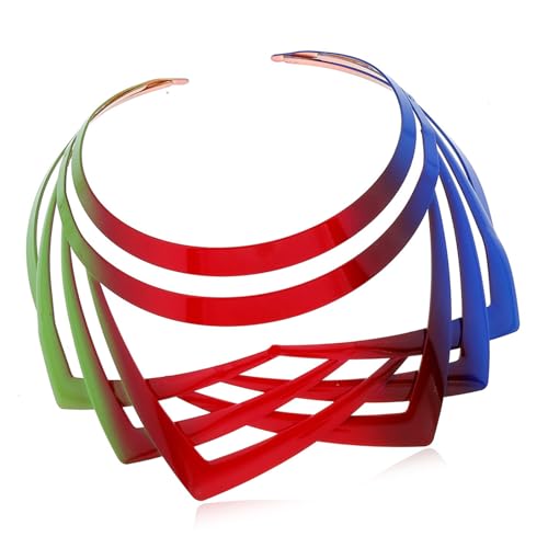 Layered Neck Kette Luxuriöser Halskette Moderner Kantiger Kragen Schmuck Elegante Halshorn Schulterkette Metallic Choker Layered von MLWSKERTY