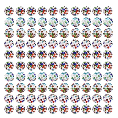 MLWSKERTY 100 Pcs 10 Mm Funkelnde Kristallperlen Set Weiche Und Fliegende Disco Kugel Tonperlen Strasssperlen Für Handgefertigtes Zubehör von MLWSKERTY