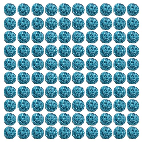 MLWSKERTY 100 Pcs 10 Mm Funkelnde Kristallperlen Set Weiche Und Fliegende Disco Kugel Tonperlen Strasssperlen Für Handgefertigtes Zubehör von MLWSKERTY