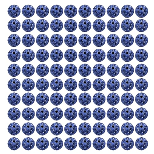 MLWSKERTY 100 Pcs 10 Mm Funkelnde Kristallperlen Set Weiche Und Fliegende Disco Kugel Tonperlen Strasssperlen Für Handgefertigtes Zubehör von MLWSKERTY