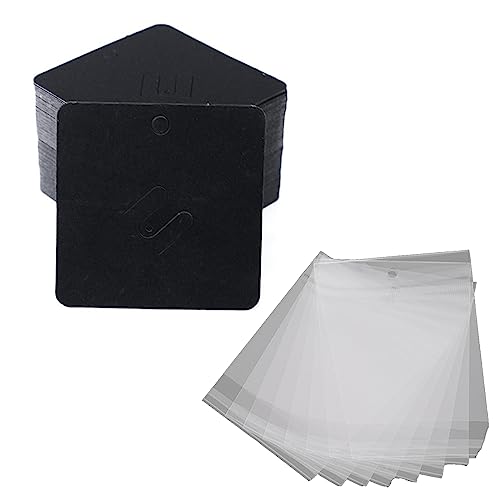 MLWSKERTY 100x/Lot Square Paper Displaykarten Preis Label Tag Schmuckhalter Brown Hangenthänge Für Hochzeit Geburtstag Cowide Papier Pin Präsentation Aufbewahrung Aufbewahrung von MLWSKERTY