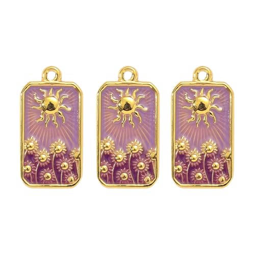 MLWSKERTY 3pcs Elegant Gold Plattierter Stahl Sonnenblumen Halskette Anhänger Für Frauen Mit Emaillierter Tarotkarte Und Crescents Star Charme MLWSKERTY 3pcs Elegant Gold Plattierter Stahl Sonnenblumen Halskette Anhänger Für Frauen Mit Emaillierter Tarotkarte Und Crescents Star Charme von MLWSKERTY