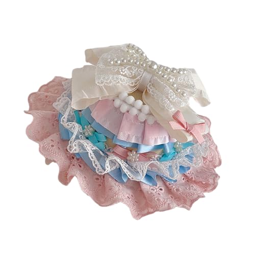 MLWSKERTY Elegante Miniatur Top Haarthaarclip Süße Lolitas Stile Spitze Und Perlen Geschmücktes Haarstück Für Partys Stilvoller Schmuck von MLWSKERTY