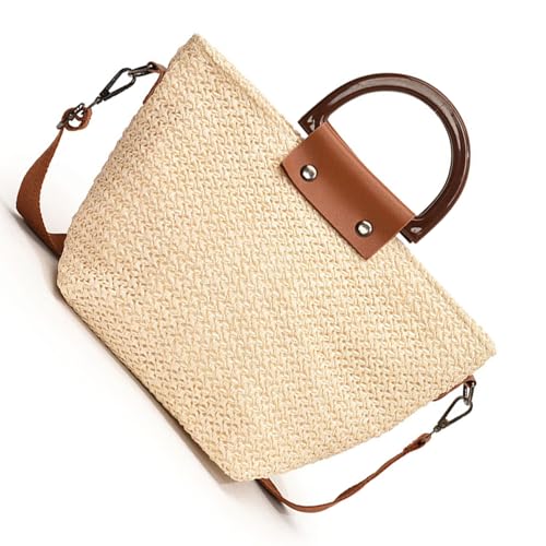 MLWSKERTY Frauen Trend Umhängetasche Handtasche Strandtasche Handgewebtes Crossbody Messenger Top Für Reisen Tägliche Urlaub Frauen Händewebte Handtasche von MLWSKERTY