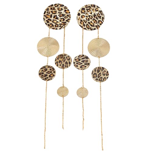 MLWSKERTY Leopard Print Drop Ohrringe Für Frauen Mädchen Mit Scheiben Assels Design Ideal Für Partys Und Tägliche Verschleiß von MLWSKERTY