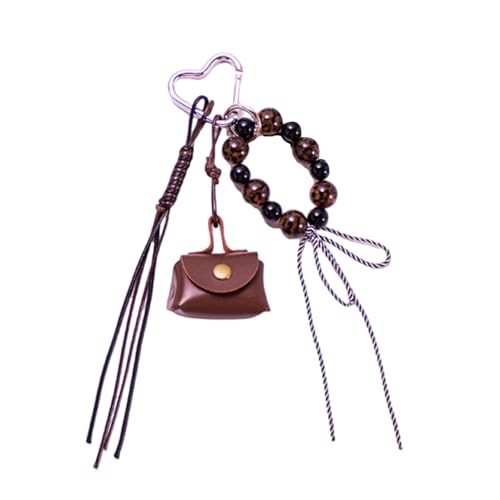 MLWSKERTY Leoparden Print Geldbeutel Keychain Accessoire Perlen Seil Geflochten von MLWSKERTY