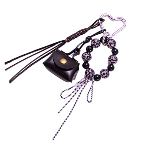 MLWSKERTY Leoparden Print Geldbeutel Keychain Accessoire Perlen Seil Geflochten von MLWSKERTY
