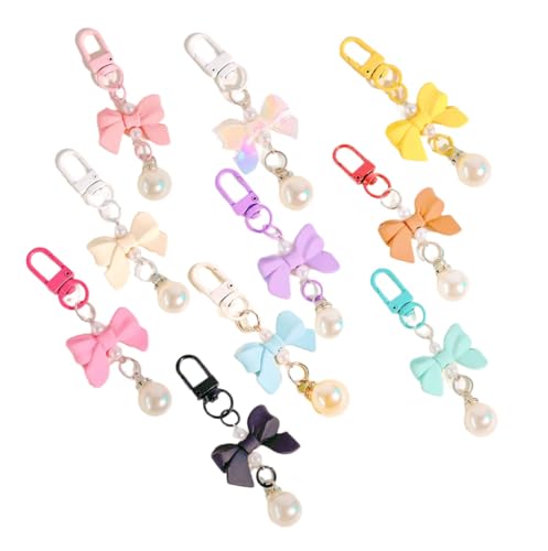MLWSKERTY Packung Mit 10 Bowknot Anhängerschlüsselkette In Süßigkeiten Farbe Buntes Bowknot Anhängerschlüsselring Für Tägliche Pendelverkehrs Und Reisen von MLWSKERTY