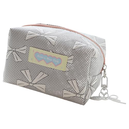 MLWSKERTY Schöne Kosmetische Tasche Koreanische Stile Toilettentragbare Make Up Organisatoren Hautpflege Organisatoren Für Frauen Schleife Koreanische Stile Make Up Waschen Schöner Aufbewahrung von MLWSKERTY