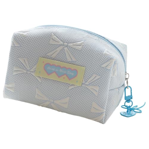 MLWSKERTY Schöne Kosmetische Tasche Koreanische Stile Toilettentragbare Make Up Organisatoren Hautpflege Organisatoren Für Frauen Schleife Koreanische Stile Make Up Waschen Schöner Aufbewahrung von MLWSKERTY