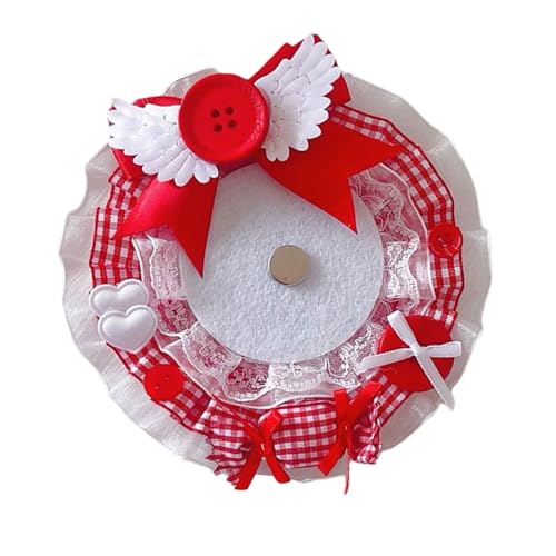 MLWSKERTY Spitzen Abzeichen Display Mit Candy Factor. Eleganter Button Abzeichen Display Ständer Mit Spitzen Und Bonbon Designs Für Stilvolle Outfits von MLWSKERTY