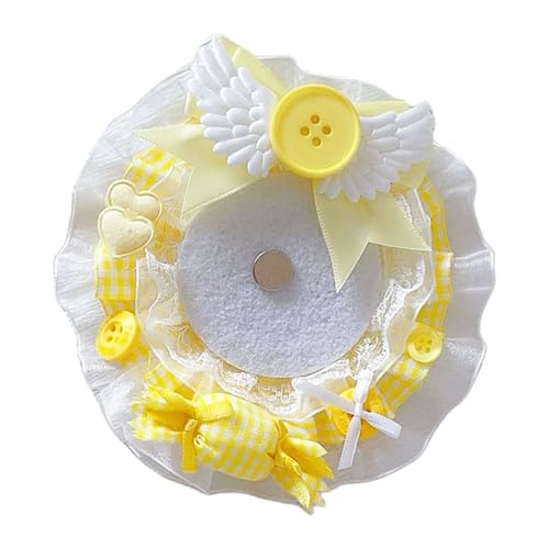 MLWSKERTY Spitzen Abzeichen Display Mit Candy Factor. Eleganter Button Abzeichen Display Ständer Mit Spitzen Und Bonbon Designs Für Stilvolle Outfits von MLWSKERTY