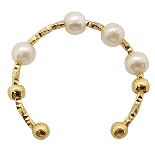 MLWSKERTY Stressreliefringe Spinner Für Frauen Männer Mädchen Gold Silber Verstellbarer Zappel Perlen Unregelmäßige Charakter Stressrelief Ringe Spinner Für Frauen Männer Mädchen von MLWSKERTY