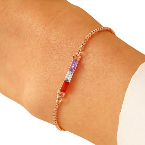 MLWSKERTY Stylish Gold Heart Armband Mit Geburtssteinen Stabiler Legierung 14K Plattierung Für Frauenschmuckkollektion Täglicher Gebrauch Modeschmuck von MLWSKERTY