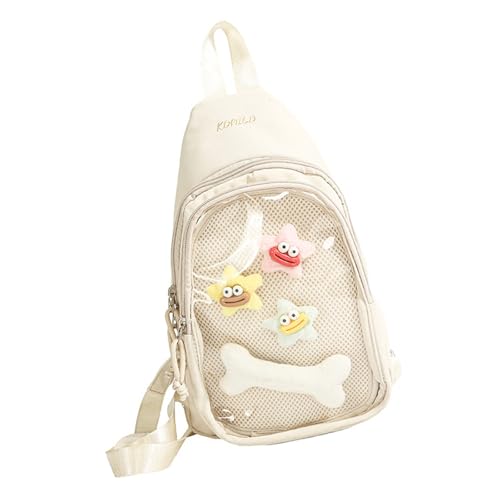 MLWSKERTY Zeitgenössische Durchscheinende Unisex Crossbody Bag Leichte Rucksackkastentasche Großer Speicherplatz Für Essentielle Leichte Transparente Tagespack von MLWSKERTY