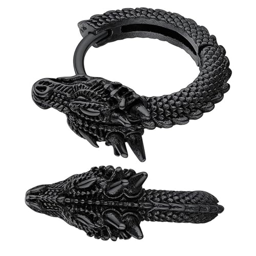 Mode Dragon Hoop Ohrringe Streetwear Ohrschstene Edelstahl Ohrbekleidung Unisex Accessoire Für Hip Hop Partys von MLWSKERTY