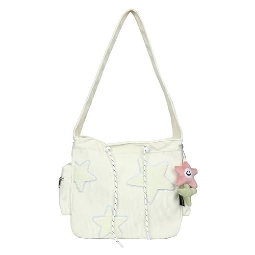Modische Cord Crossbody Tasche Mit Star Anheizen Messenger Umhängetaschen Für Schülerinnen. von MLWSKERTY