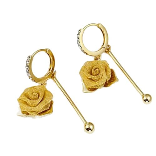 Rosenförmige Drop Ohrringe Legiert Metall Leichtes Design Vielseitiges Schmuckzubehör Für Partys Dating Office Elegante Rose Tassels Ohrringe Party Accessoires von MLWSKERTY