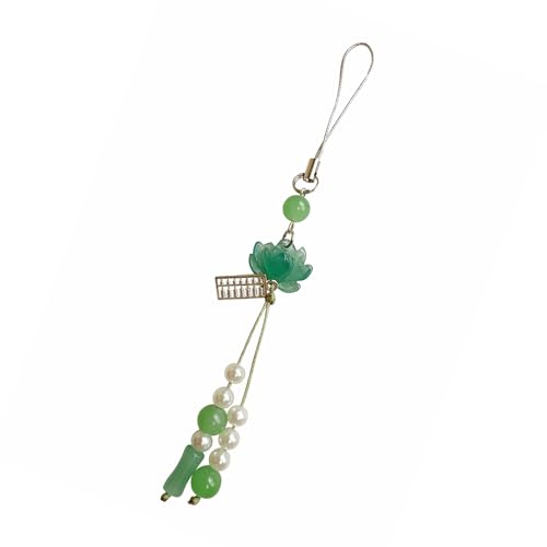 Stilvolle Lotusse Themen Mobile Charme Handgefertigte Perlen Telefonkette Handy Lanyard Stylish Bag Accessoires Für Den Täglichen Gebrauch Telefon Charme von MLWSKERTY