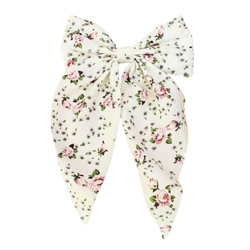 Stylish Blumenmuster Haare Barrettes Clip Süßer Haarnadel Barrette Bowknot Clip Weihnachten Für Frauen Mädchen Bequemes Haar Accessoire von MLWSKERTY