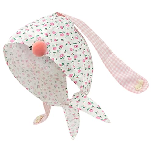 Vintage Blumenkopf Wrap Mit Kaninchen Ohren Atmungsaktives Baumwollhaar Accessoire Für Frauen Mädchen Gelb Und Weiß Florales Kopftuch von MLWSKERTY