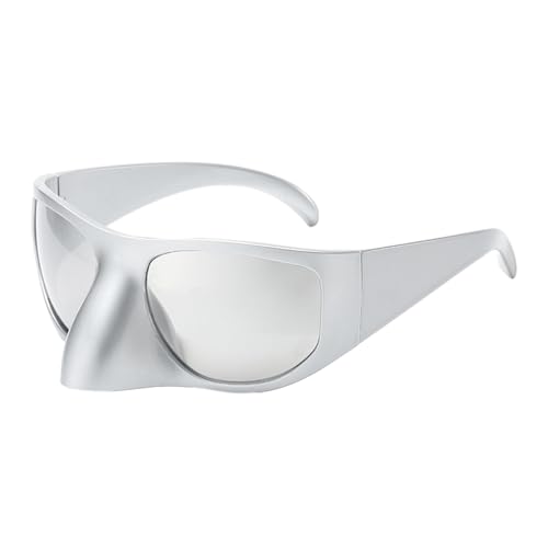 Y2k Futuristische Sonnenbrille für Erwachsene, Unisex, Karneval, Nachtclub, Fotografieren, Subkultur-Sonnenbrille, Sonnenschutz, übergroße Sonnenbrille, trendige, übergroße Sonnenbrille, Damen, von MLWSKERTY