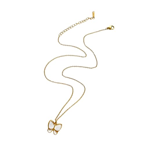 Zarte Verstellbare Stapelbare Blumen Schmetterling Halskette Stylish Edelstahl Schmuck Geschenk Für Alltägliche Gelegenheiten Schlüsselbeinkettenzubehör Accessoire von MLWSKERTY