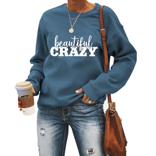 Life Is Better with My Boys Print Women Sweatshirt Funny Mom Boys Shirts Long Sleeve Pullover Tops Mom Sweatshirt Gift, blau, 38 von MLZHAN