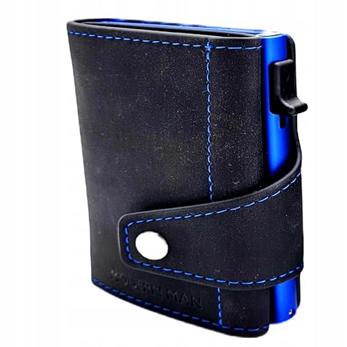 MM FASHION Kartenetui aus Wildleder mit RFID-Schutz – Geldbeutel für Herren mit Auswurfsystem – Geldbörse kompakt & funktional – Portemonnaie mit Fächern für Karten & Scheine – Kreditkartenetui Geldta von MM FASHION MODERN MAN FASHION