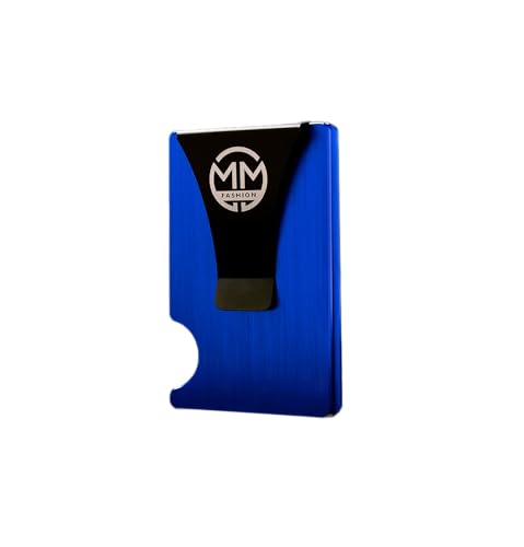 MM FASHION MODERN MAN FASHION Kartenetui Metall mit RFID NFC Schutz Karten Geldbörse Herren Geldbeutel Doppelt Karten Etui für 10 Karten (BLAU) von MM FASHION MODERN MAN FASHION