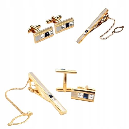MM FASHION Manschettenknöpfe Set mit Krawattennadel – Elegantes Accessoire für Herren – Hochwertiger Hemdmanschettenhalter – Stilvolles Geschenk im Etui – Modell 5 von MM FASHION MODERN MAN FASHION