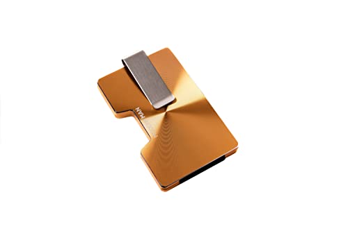 MM Fashion Kartenetui Gold aus Aluminium mit RFID-Schutz – Minimalistische Geldbörse für Herren – Kreditkartenetui mit Clip für Scheine – Ultra leicht & robust – Platz für bis zu 20 Karten von MM FASHION MODERN MAN FASHION