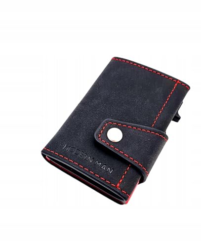 MM Fashion Kartenetui mit RFID-Schutz aus Wildleder – Geldbeutel für Herren mit Auswurfsystem – Geldbörse elegant & funktional – Portemonnaie mit Fächern für 12 Karten – Kreditkartenetui Geldtasche von MM FASHION MODERN MAN FASHION