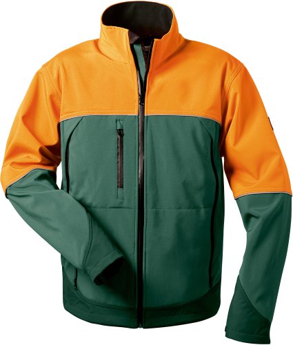 Forstjacke Sanddorn, Softshell,Gr.S,grün-orange von Feldtmann