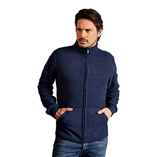 Doppel-Fleece Jacke Herren, Marineblau-Hellgrau, L von Promodoro