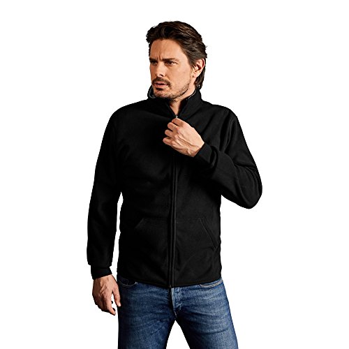 Doppel-Fleece Jacke Herren, Schwarz-Hellgrau, L von Promodoro