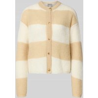 MM Regular Fit Strickjacke mit Mohair-Woll-Anteil Modell 'MEANDRO' in Beige, Größe L von MM