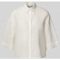 MM Relaxed Fit Leinenbluse mit Hemdblusenkragen Modell 'MIRANO' in Offwhite, Größe 38 von MM