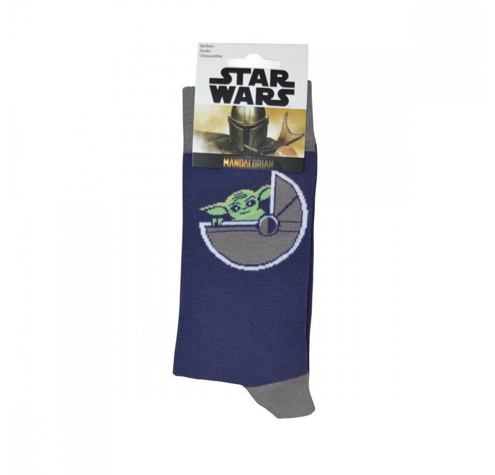 MM Strümpfe Socken Motiv Mandalorian-Baby Yoda blau von MM